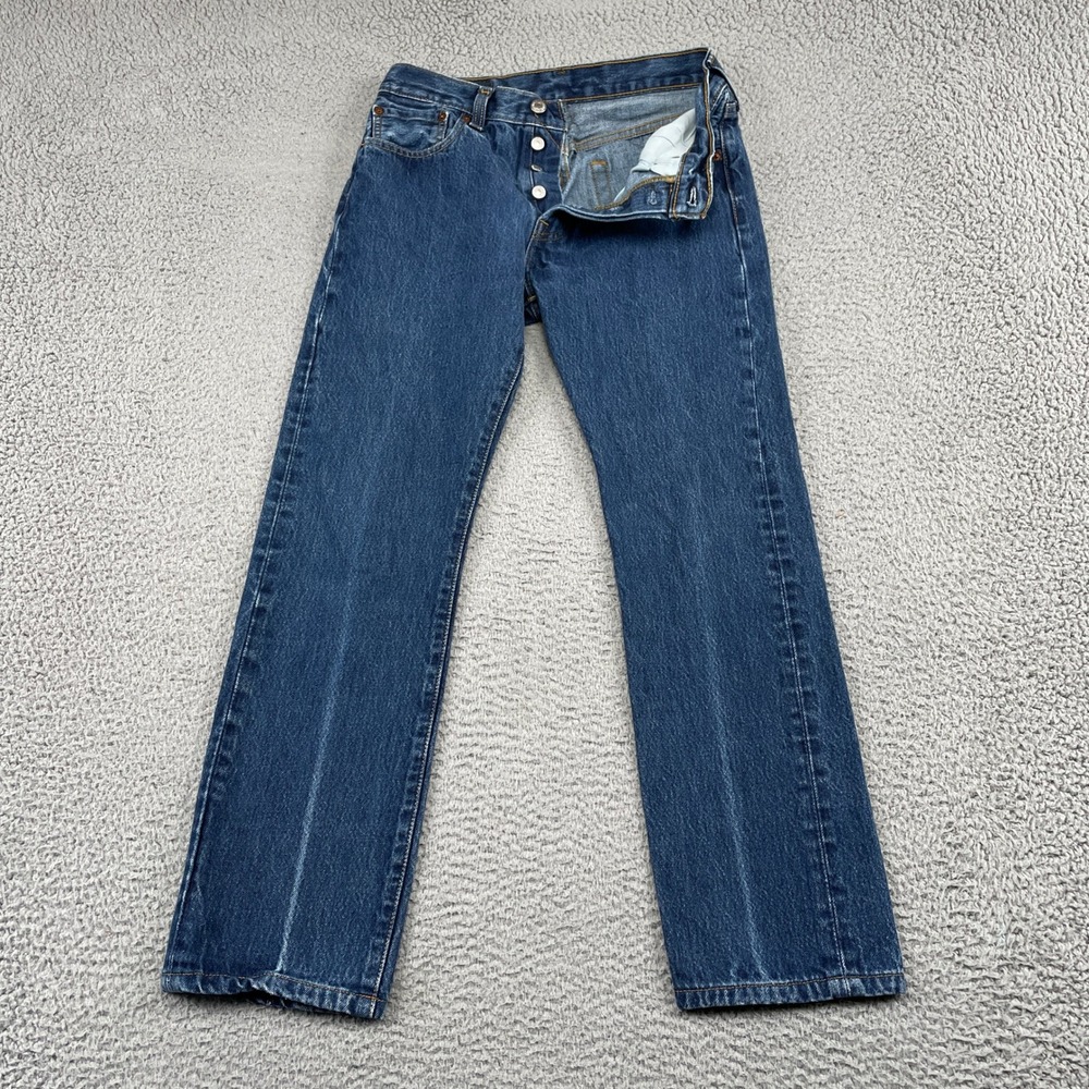 Levis 501 Jeans Mens 29x30 Blue Original Fit Straight Leg Denim Button Fly